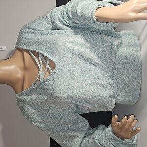 Daytrip X Buckle Super Soft Stretchy Lightweight Strappy Mint/White Sweater Sz S